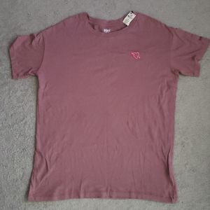 VS Pink Mauve Embroidered Heart Shirt